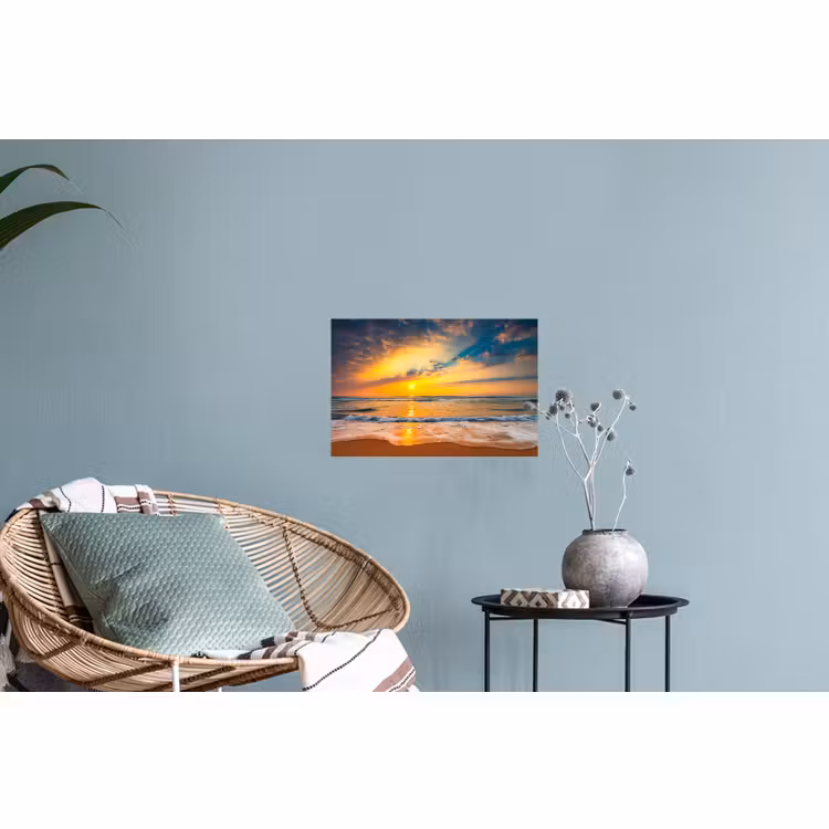 Muursticker - Zonsondergang - Strand - Zee - Wolken - Oranje — 4