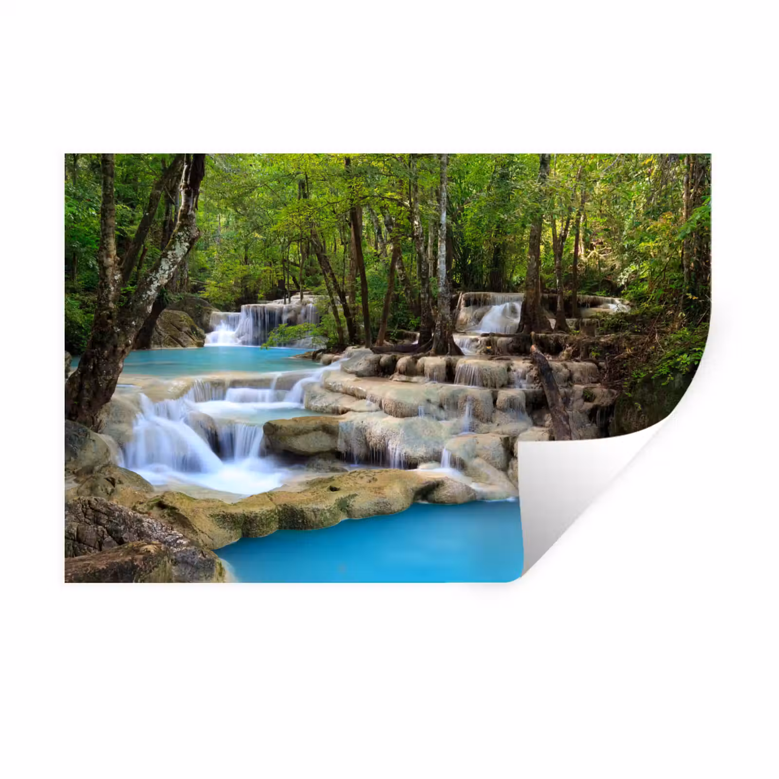 Muursticker - Waterval - Natuur - Rivier - Bos - Water — 1