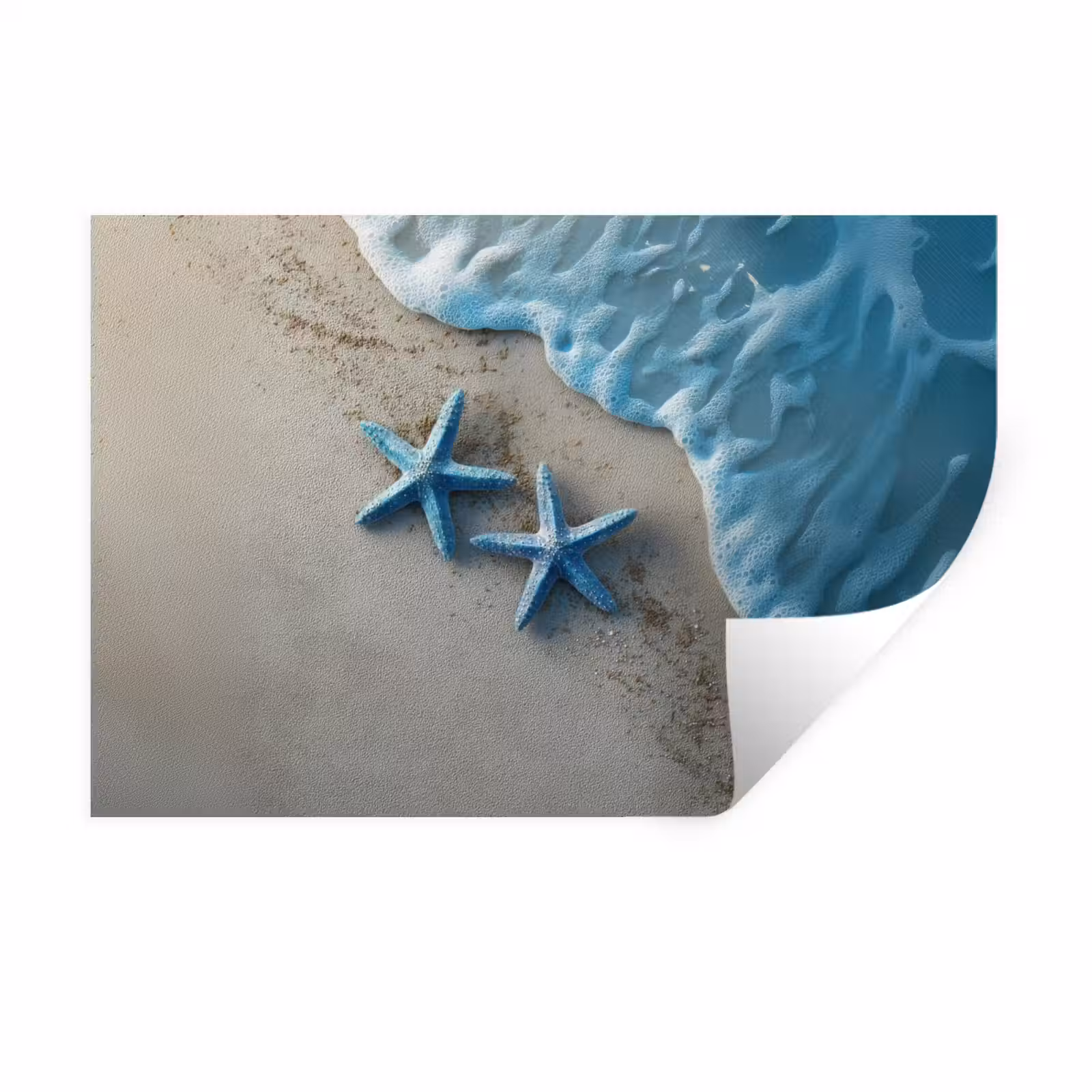 Muursticker - Zeesterren - Zand - Zee - Blauw — 1