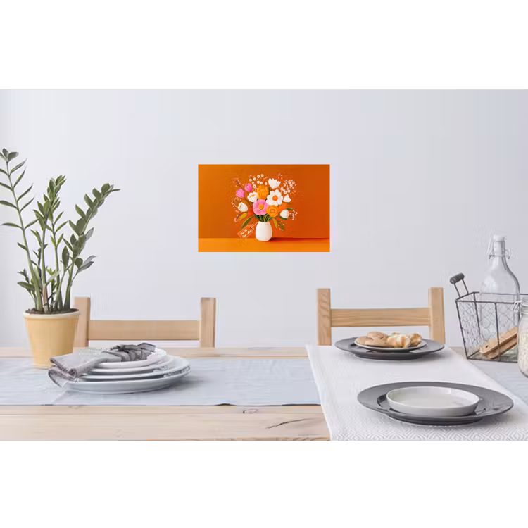 Muursticker - Vaas - Bloemen - Oranje — 3