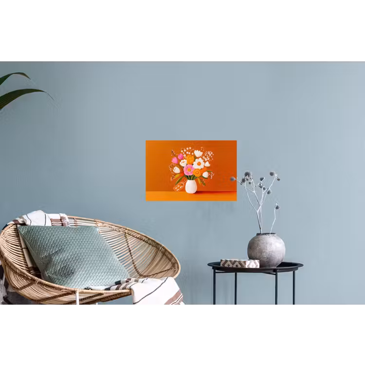 Muursticker - Vaas - Bloemen - Oranje — 4