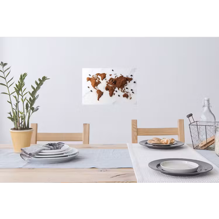 Muursticker - Wereldkaart - Koffie - Marmer — 3