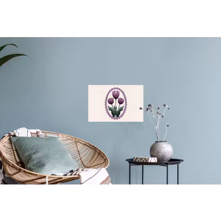Muursticker - Tulpen - Paars - Lijst - Bladeren — 4