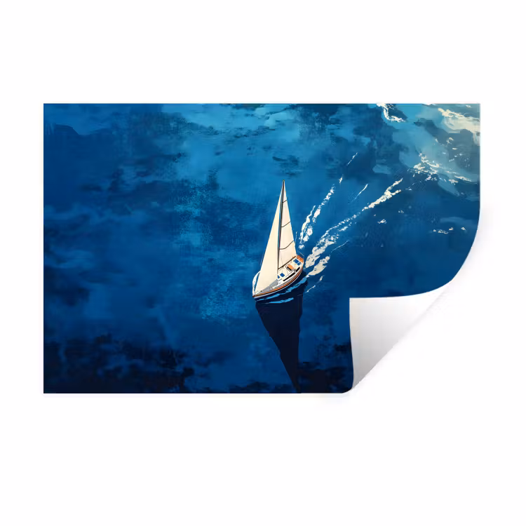 Muursticker - Zeilboot - Water - Abstract - Schaduw — 1
