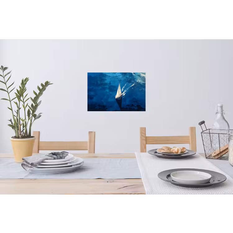 Muursticker - Zeilboot - Water - Abstract - Schaduw — 3
