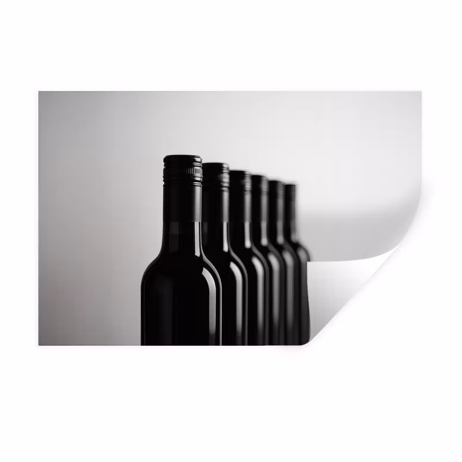 Muursticker - Wijnflessen - Zwart - Minimalistisch — 1