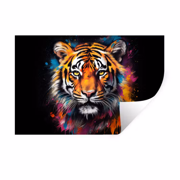 Muursticker - Tijger - Graffiti - Dieren - Zwart — 1