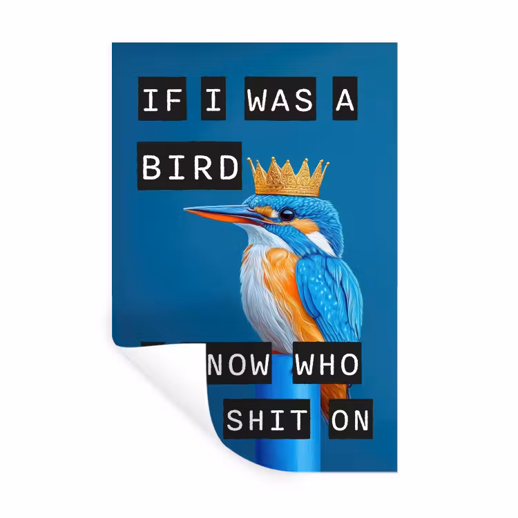 Muursticker - Vogel - Decoratie - Ijsvogel - Blauw — 1