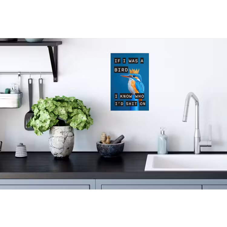 Muursticker - Vogel - Decoratie - Ijsvogel - Blauw — 2