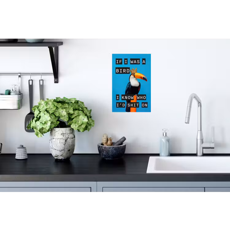 Muursticker - Vogel - Toekan - Blauw - Quotes — 2