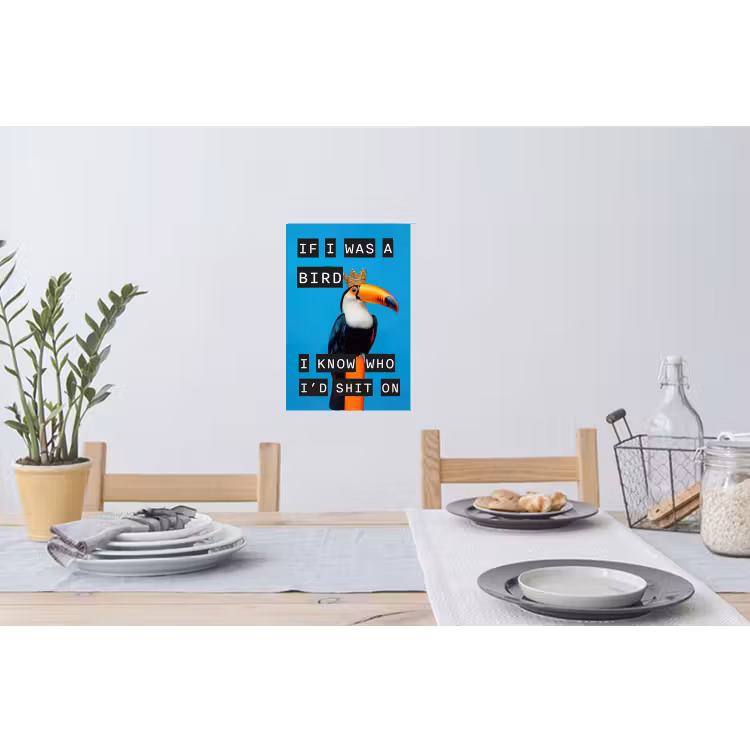 Muursticker - Vogel - Toekan - Blauw - Quotes — 3