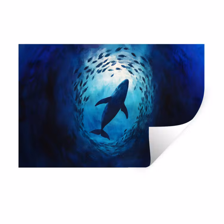 Muursticker - Walvis - Vissen - Donkerblauw — 1