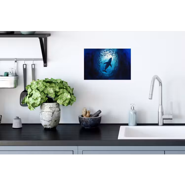 Muursticker - Walvis - Vissen - Donkerblauw — 2