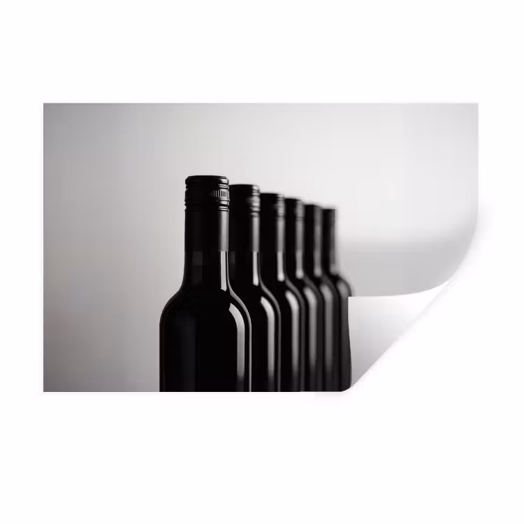 Muursticker - Wijnflessen - Zwart - Minimalistisch — 1