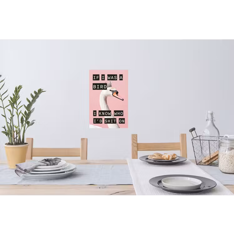 Muursticker - Zwaan - Vogel - Decoratie - Roze — 3
