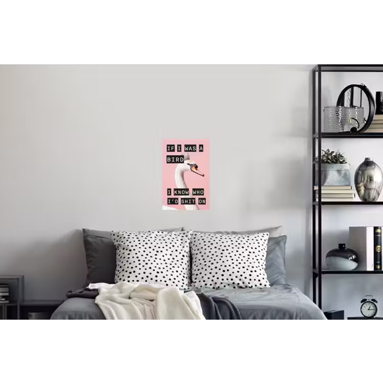 Muursticker - Zwaan - Vogel - Decoratie - Roze — 5