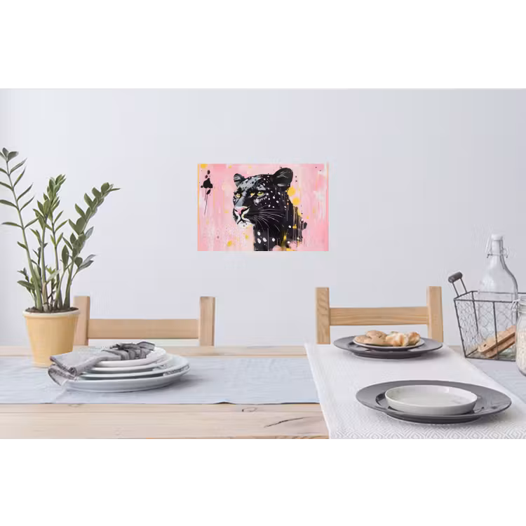 Muursticker - Zwart - Panter - Roze - Abstract — 3