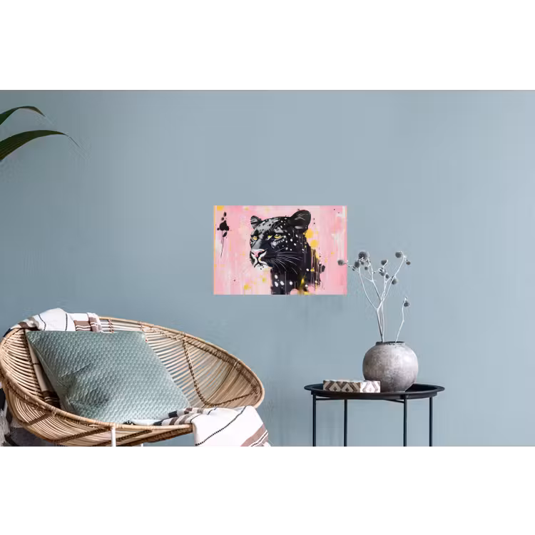 Muursticker - Zwart - Panter - Roze - Abstract — 4