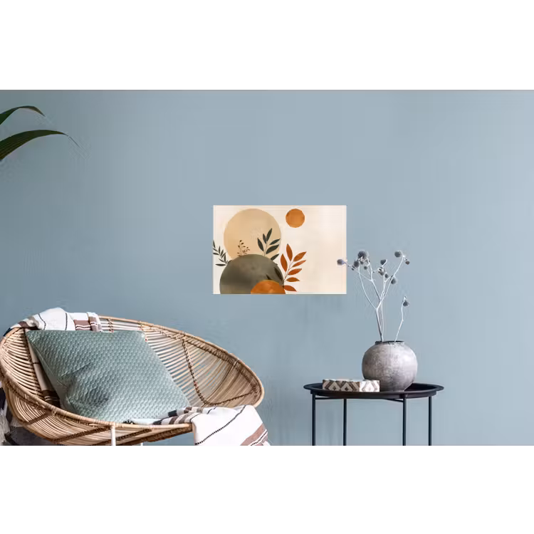 Muursticker - Vormen - Rond - Bladeren - Beige — 4