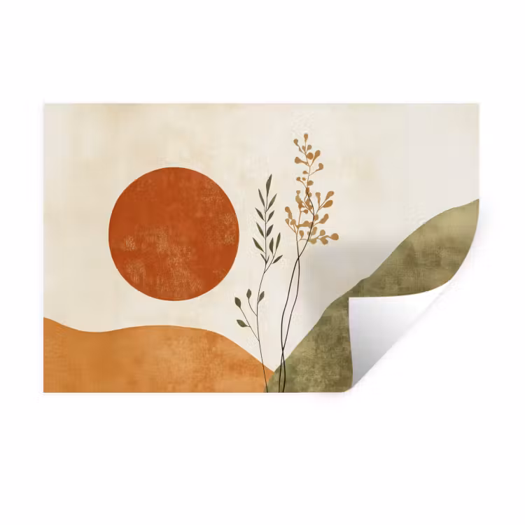 Muursticker - Zon - Abstract - Takken - Oranje — 1