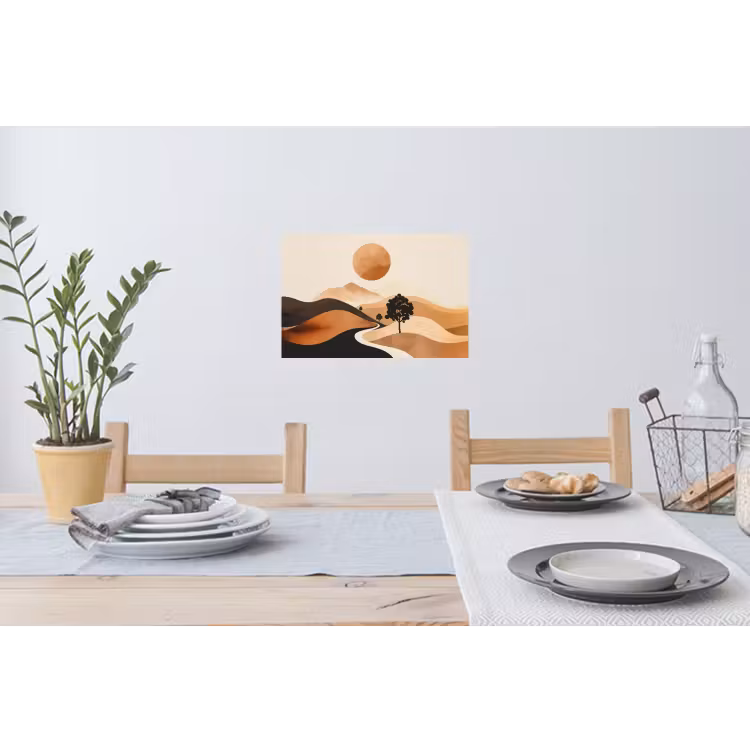 Muursticker - Zon - Heuvels - Boom - Abstract — 3