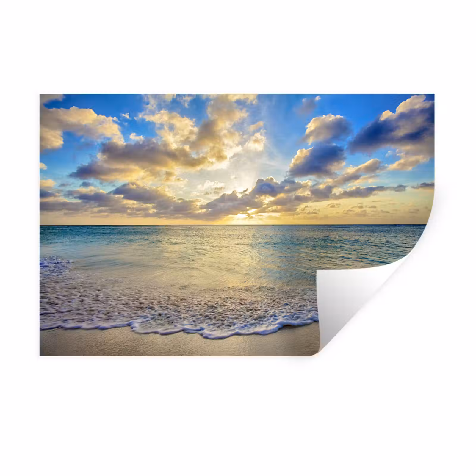 Muursticker - Zee - Strand - Wolken - Zon — 1