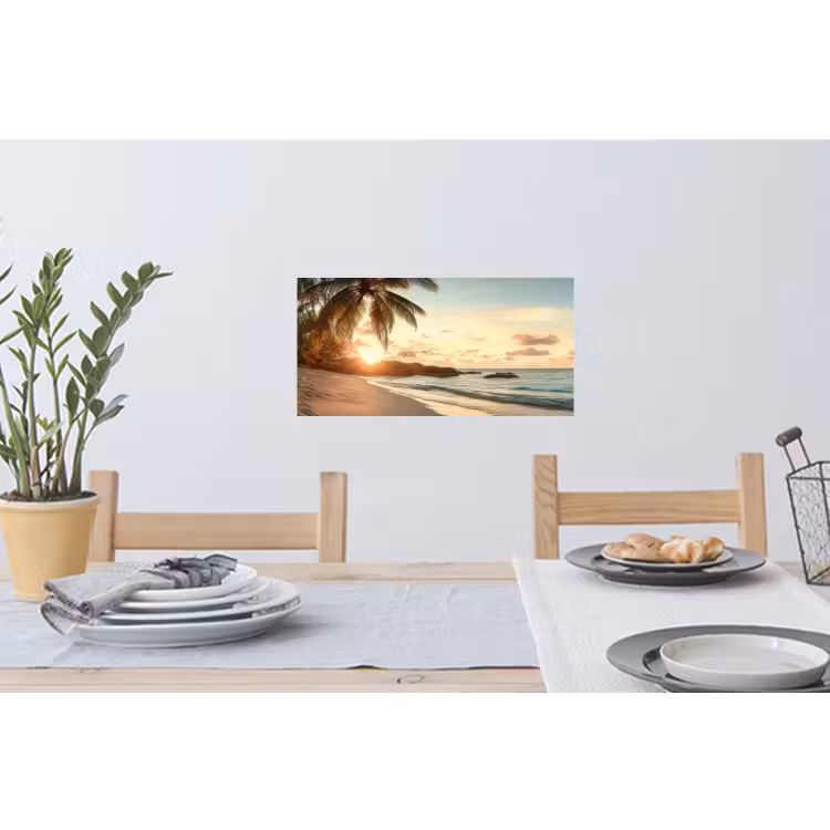 Muursticker - Strand - Palmbomen - Oceaan - Zonsondergang — 3