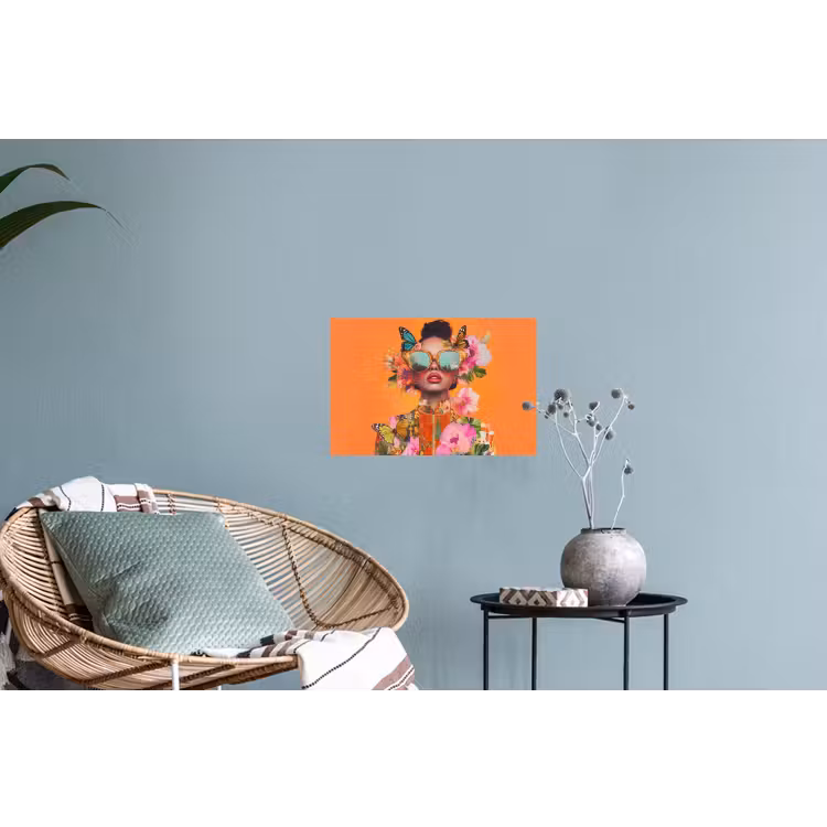 Muursticker - Vlinders - Vrouw - Zonnebril - Kleurrijk — 4