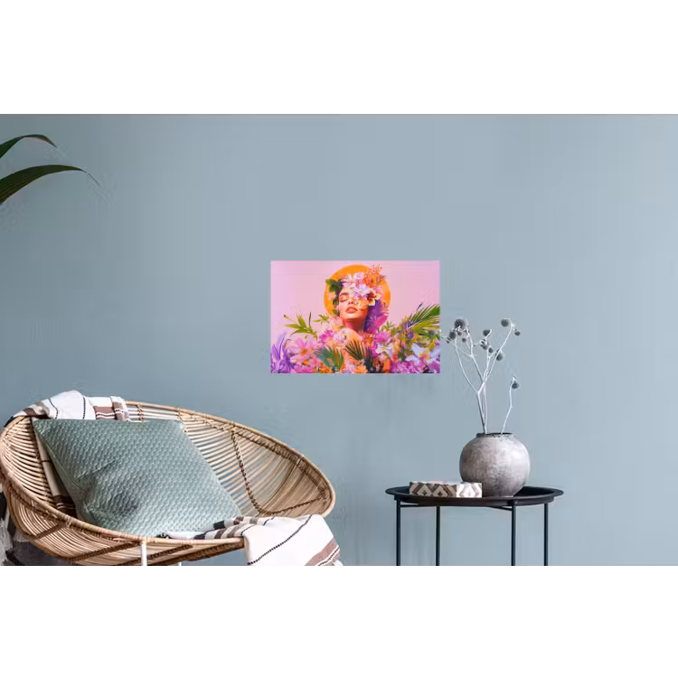 Muursticker - Vrouw - Abstract - Cirkel - Bloemen — 4