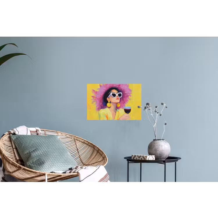 Muursticker - Vrouw - Hoed - Paars - Wijn — 4