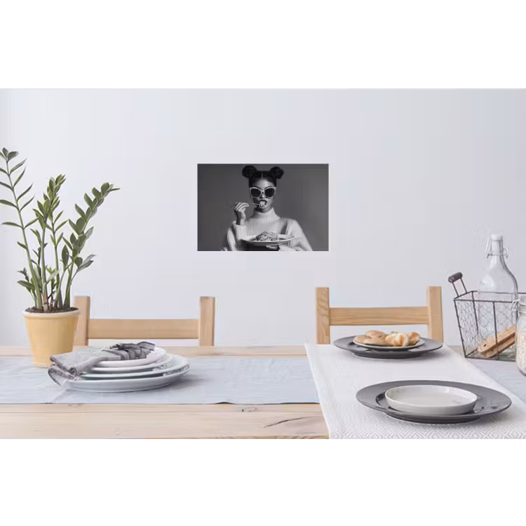 Muursticker - Vrouw - Pasta - Zonnebril — 3