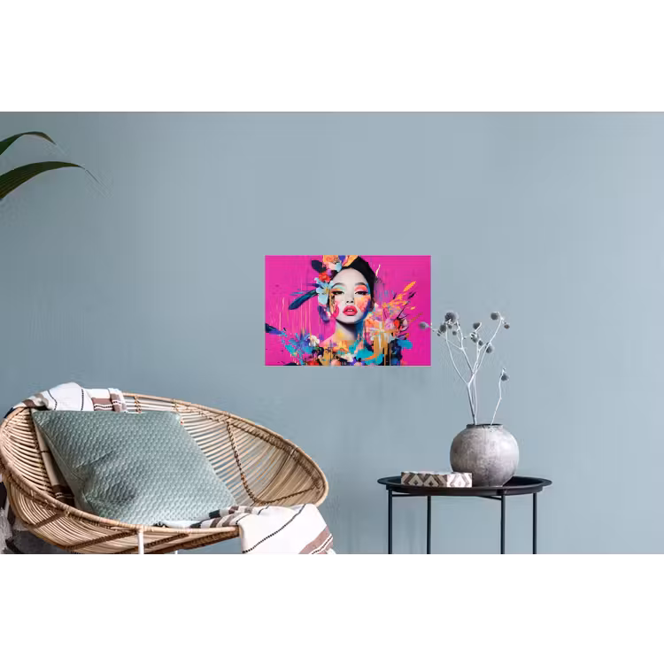 Muursticker - Vrouw - Portret - Abstract - Paars — 4