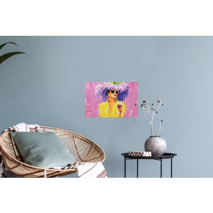Muursticker - Zonnebril - Vrouw - Jas - Veren — 4