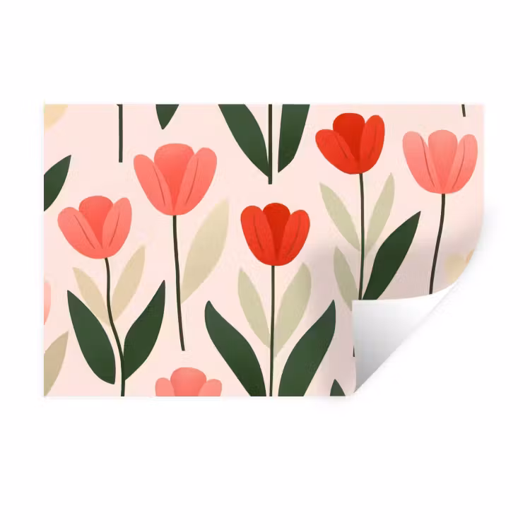 Muursticker - Tulpen - Modern - Roze — 1
