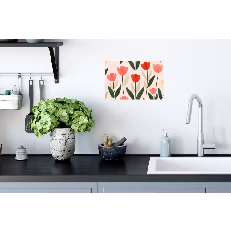 Muursticker - Tulpen - Modern - Roze — 2