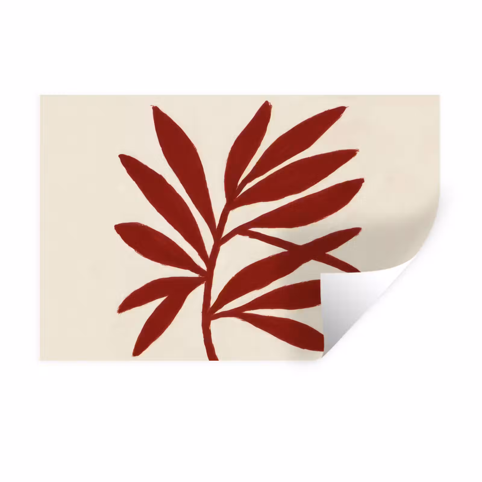 Muursticker - Tak - Bladeren - Rood — 1
