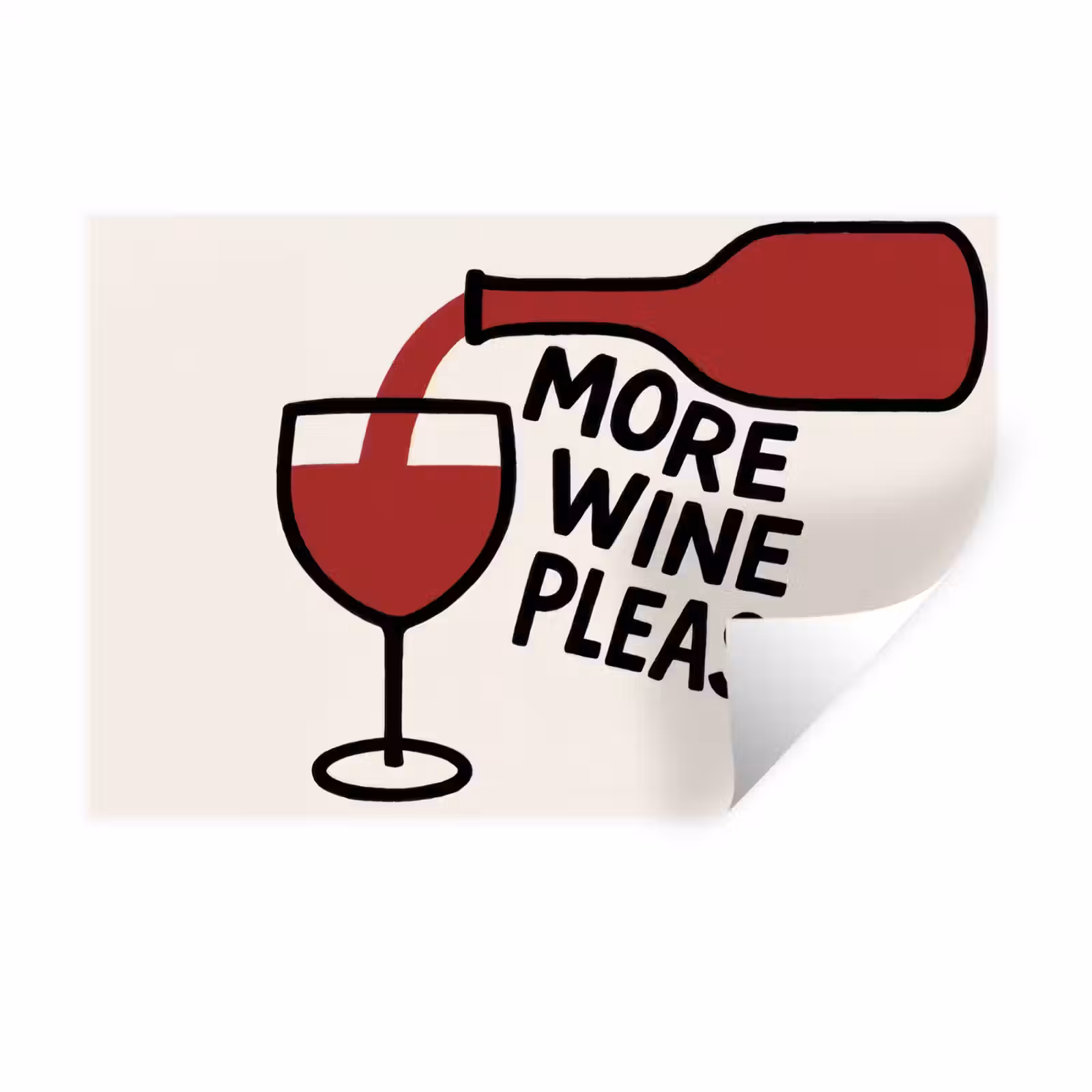 Muursticker - Wijnfles - Quote - Rood - Glas — 1