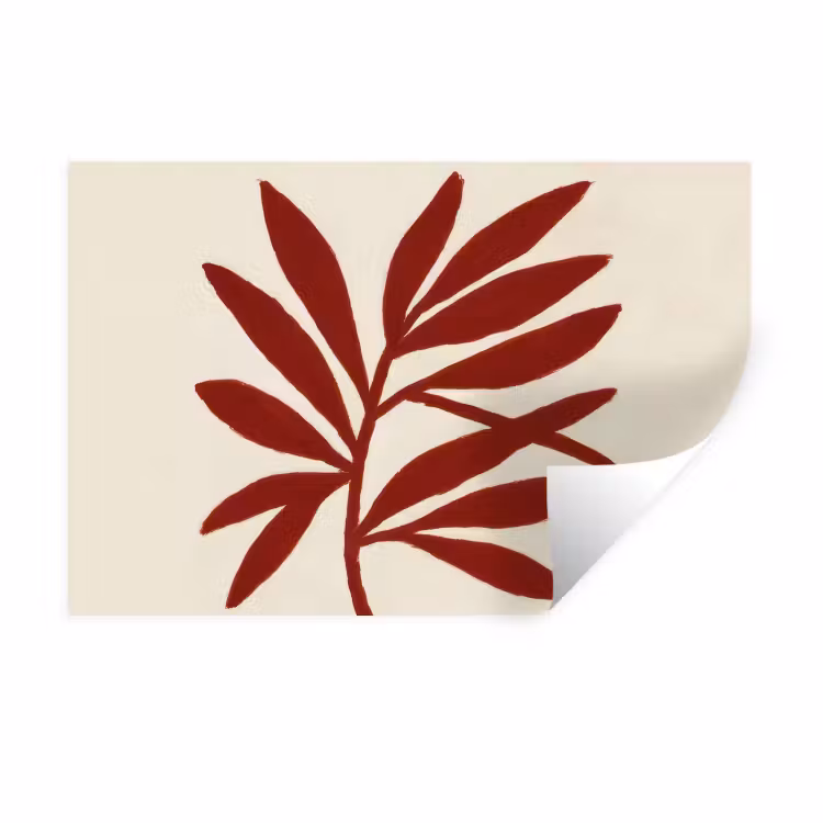 Muursticker - Tak - Bladeren - Rood — 1
