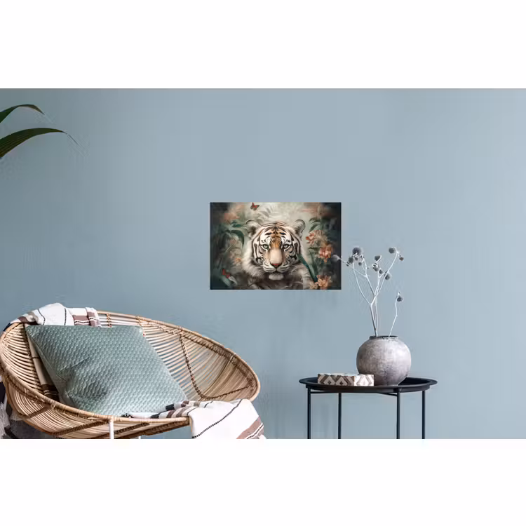 Muursticker - Tijger - Vlinders - Dieren - Jungle - Bloemen — 4