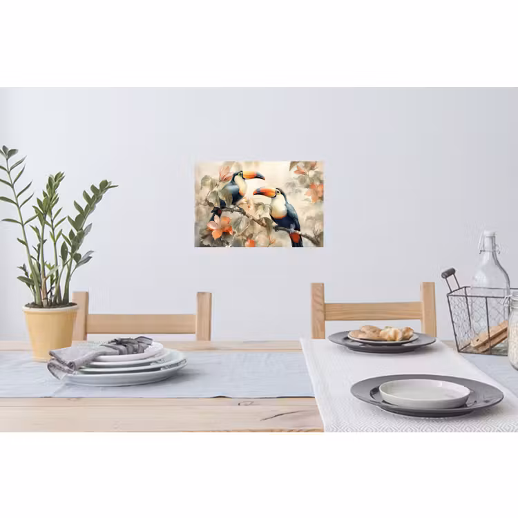 Muursticker - Toekan - Vogels - Bloemen - Tak — 3