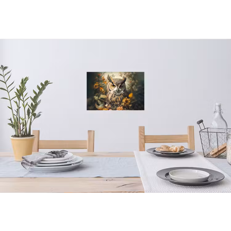 Muursticker - Uil - Vogels - Bloemen - Natuur — 3