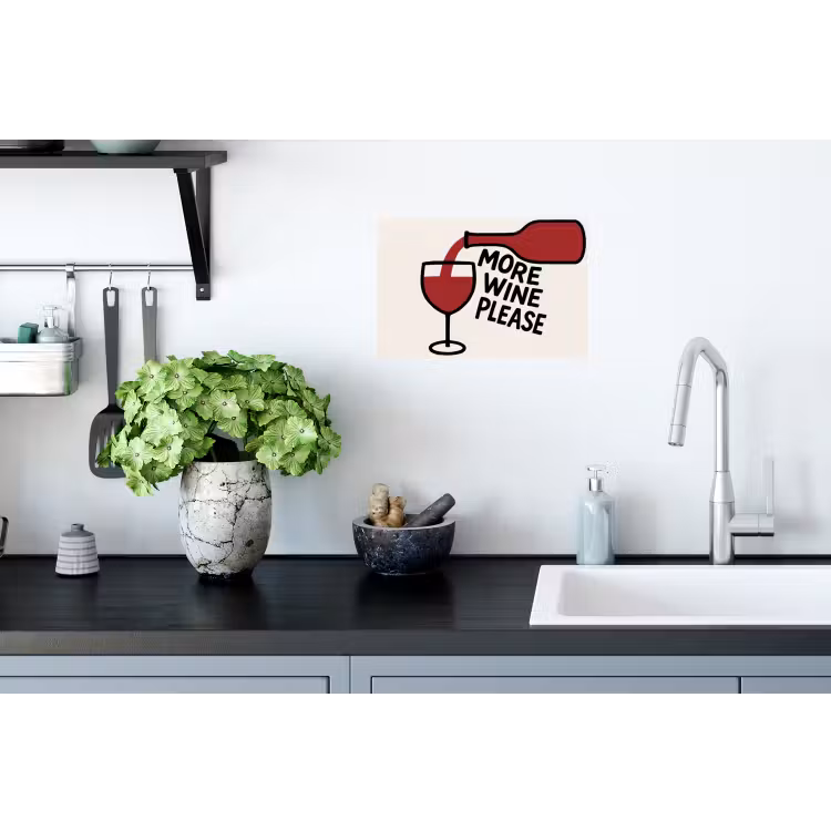 Muursticker - Wijnfles - Quote - Rood - Glas — 2