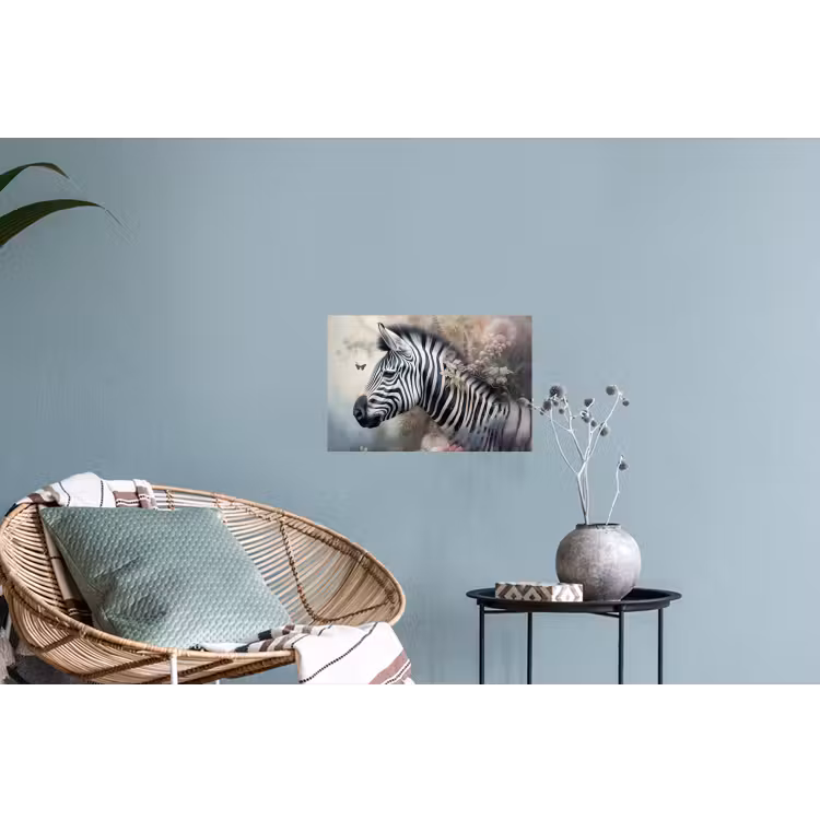 Muursticker - Zebra - Wilde dieren - Vlinder - Bloemen — 4