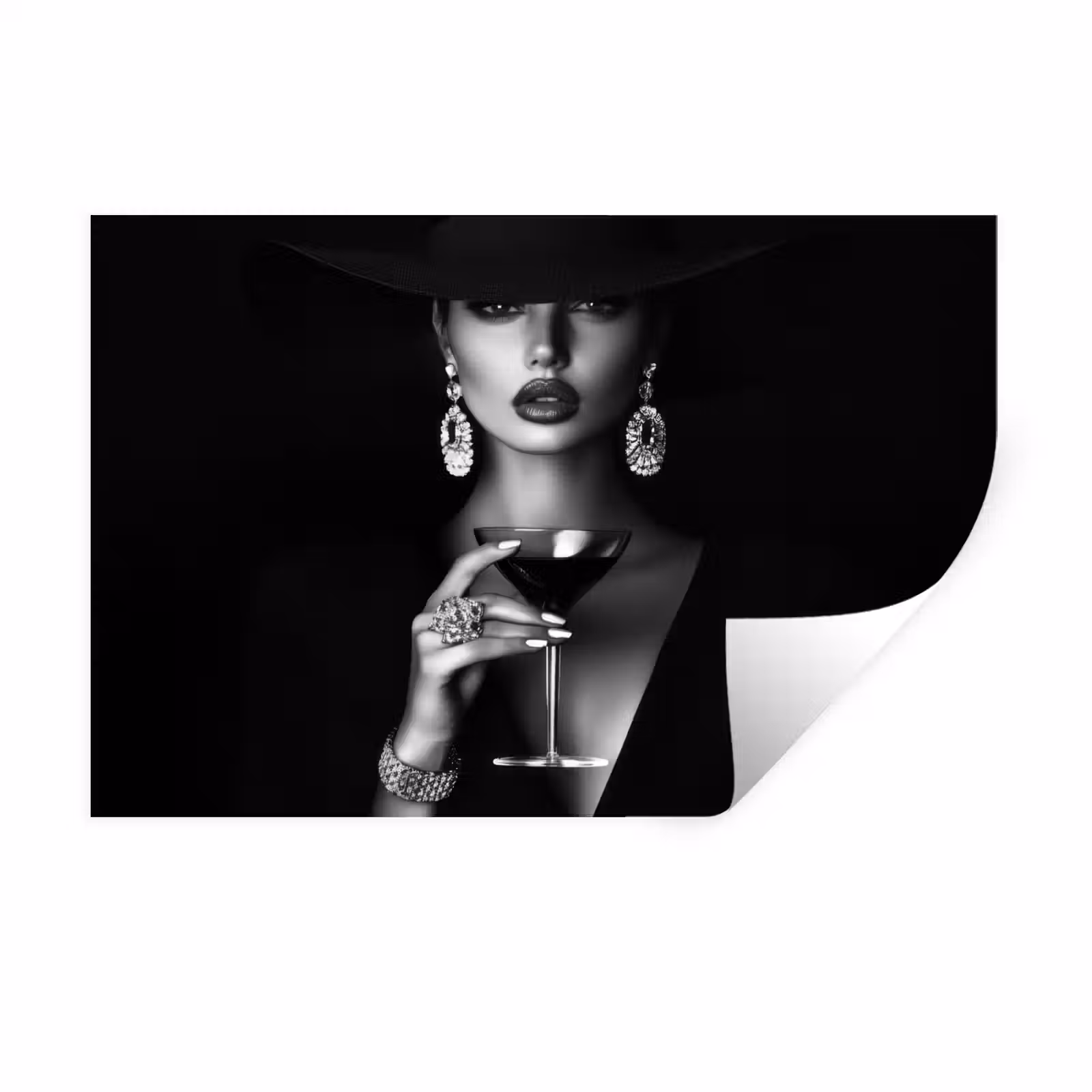 Muursticker - Vrouw - Cocktail - Chic — 1