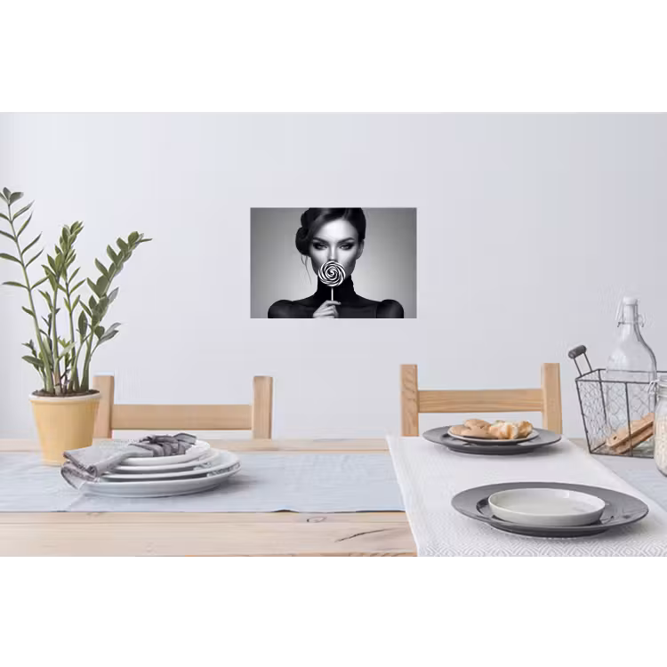 Muursticker - Vrouw - Lolly - Zwart — 3