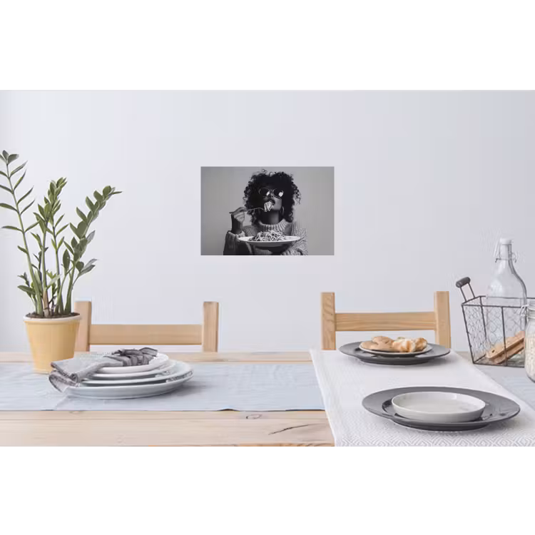 Muursticker - Vrouw - Pasta - Zwart - Wit — 3