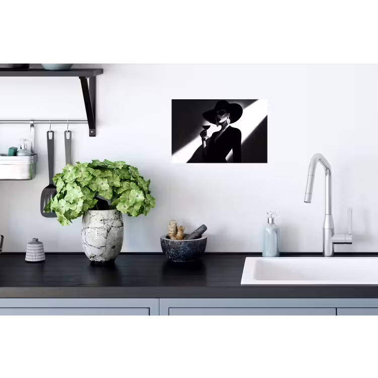 Muursticker - Vrouw - Wijn - Chic — 2