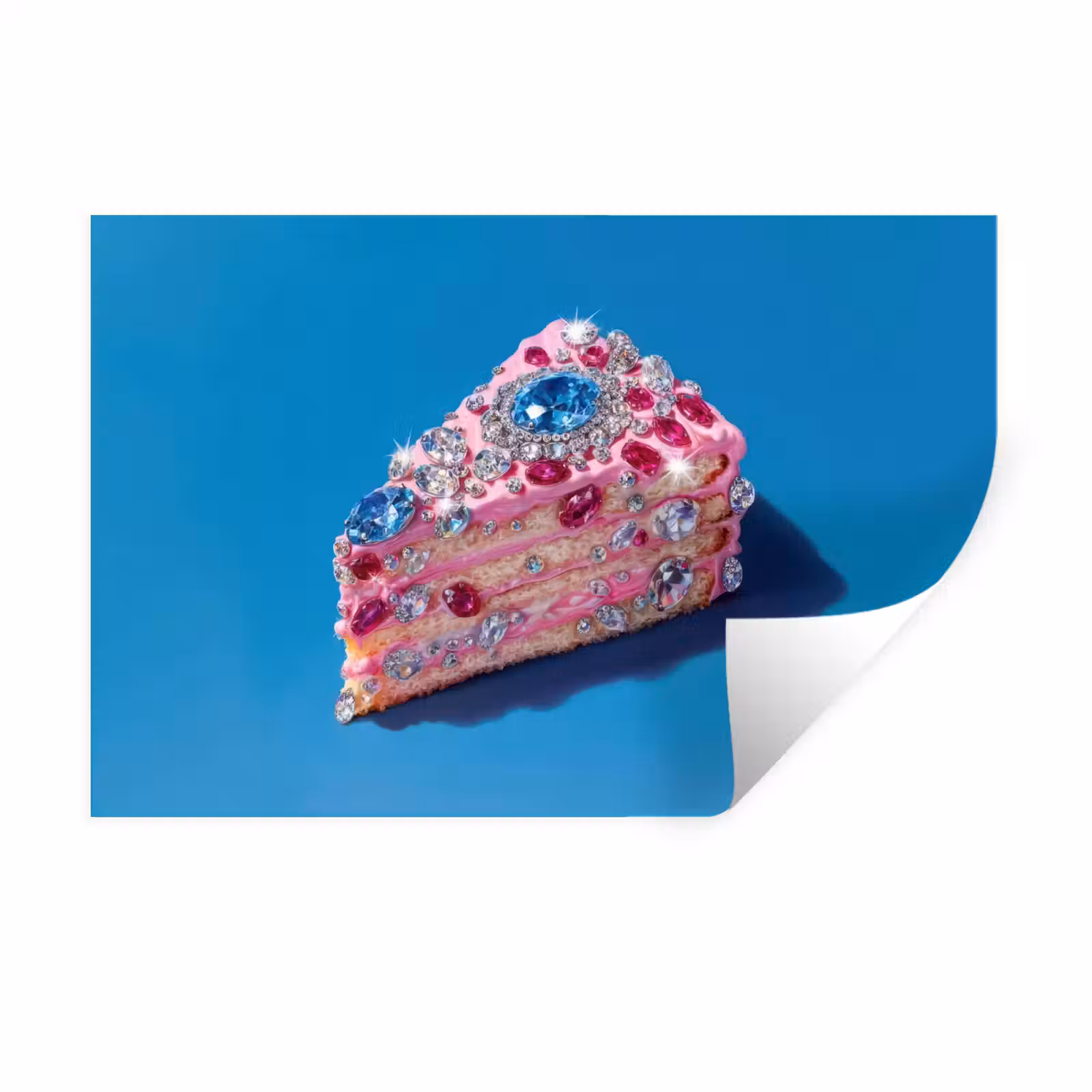 Muursticker - Taart - Edelstenen - Glitters - Roze — 1