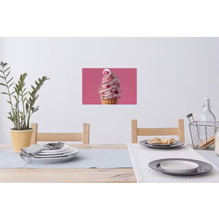 Muursticker - Softijs - Edelstenen - Roze - Hoorntje — 3