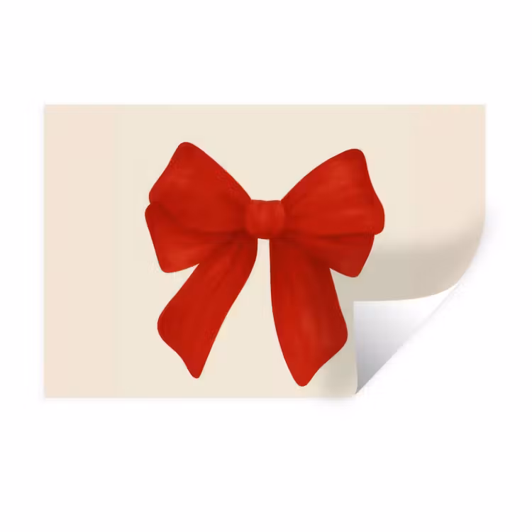 Muursticker - Strik - Symmetrisch - Rood - Lint — 1